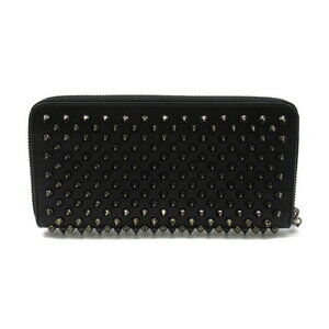 Christian Louboutin Leather Studded Panettone Black Round Wallet
